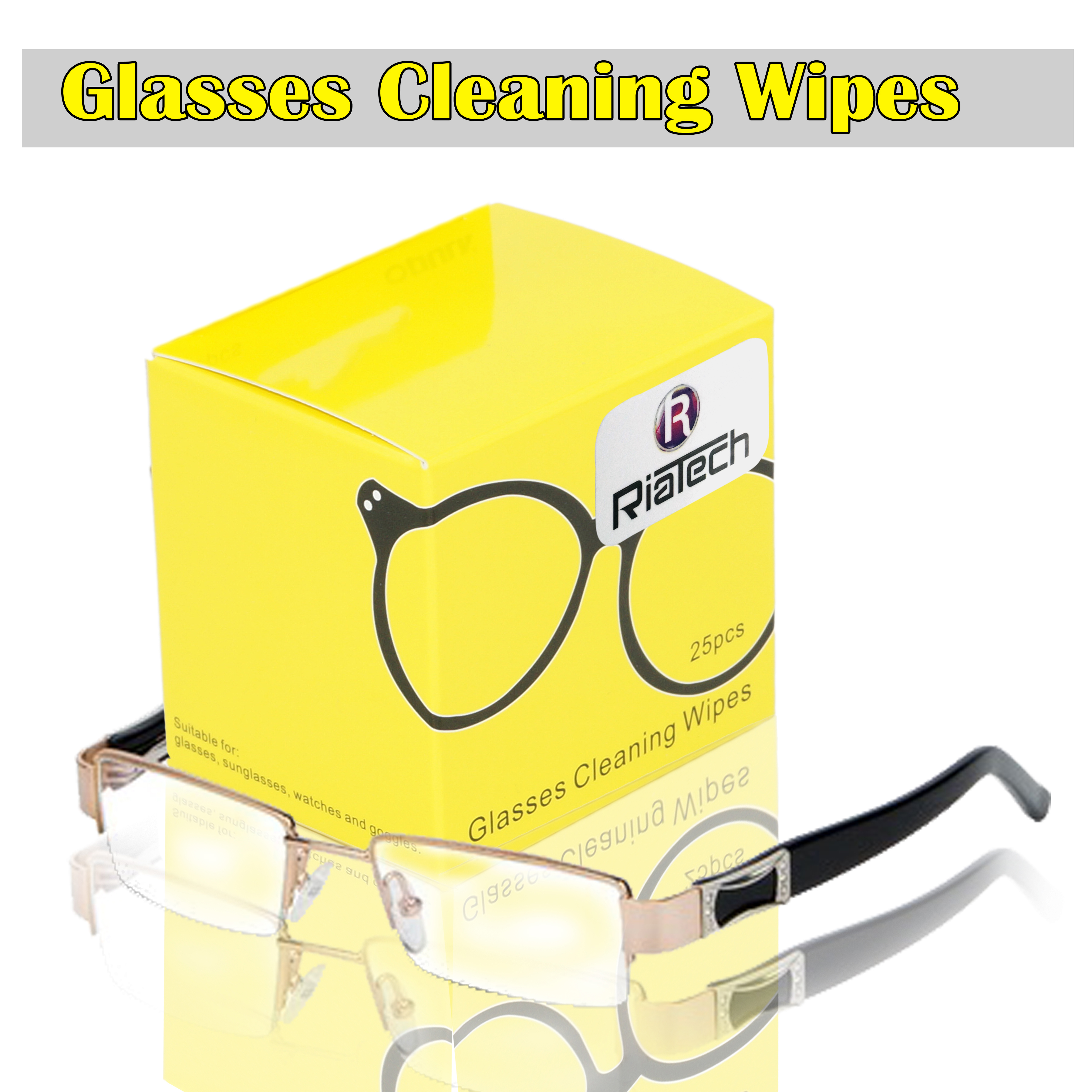 RiaTech® Disposable Paper Lens Cleaning Wipe for Glasses, Sunglasses,Watches and any Different kinds of Glasses (25 Wipes)