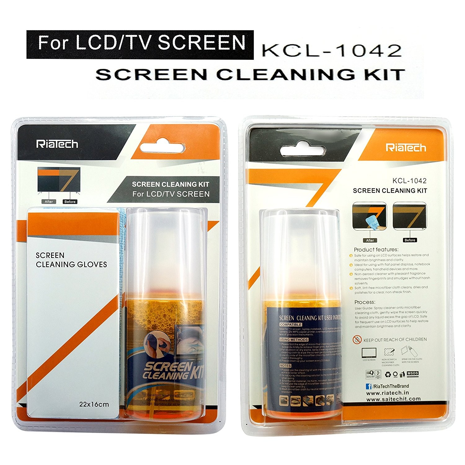 RiaTech® Screen Cleaner Kit - Best for LED & LCD TV, Computer Monitor, Laptop, and iPad Screens (KCL 1042)