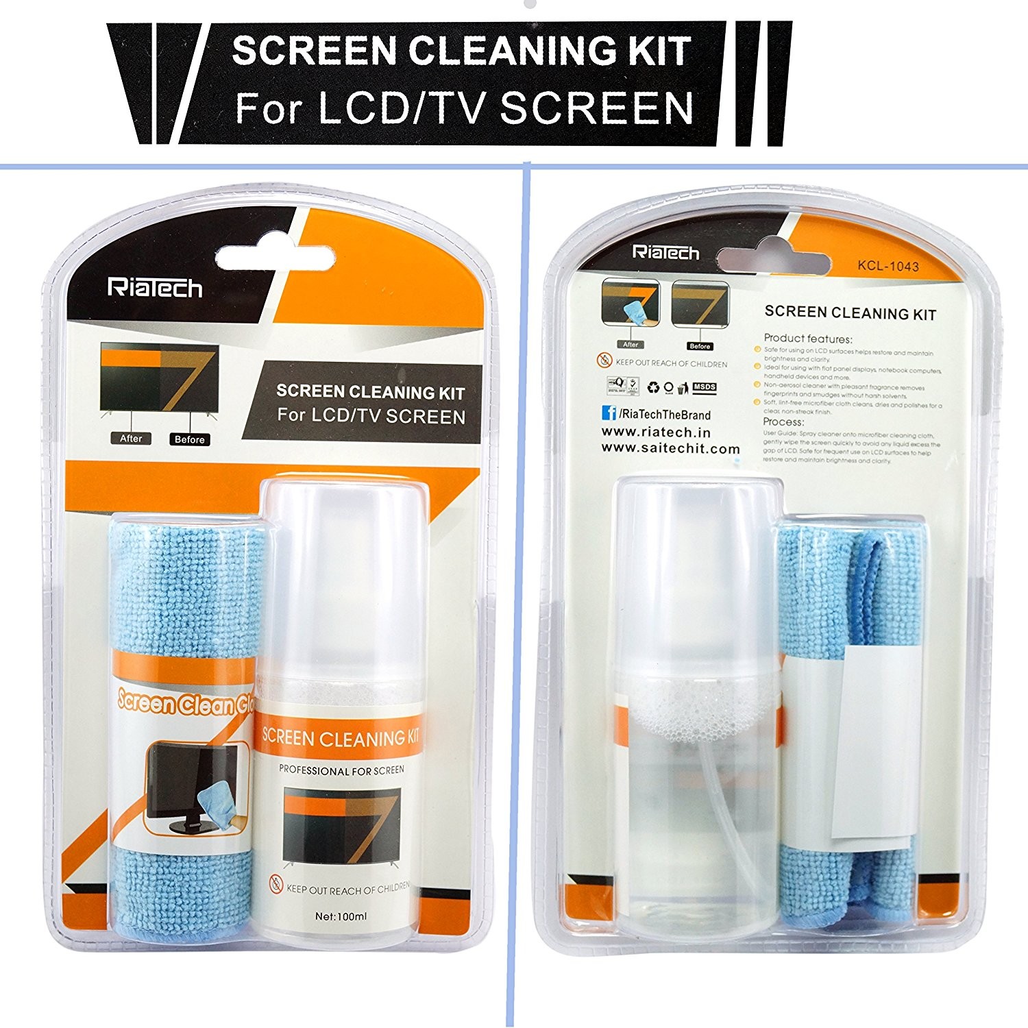 RiaTech® Screen Cleaner Kit - Best for LED & LCD TV, Computer Monitor, Laptop, and iPad Screens (KCL 1043)
