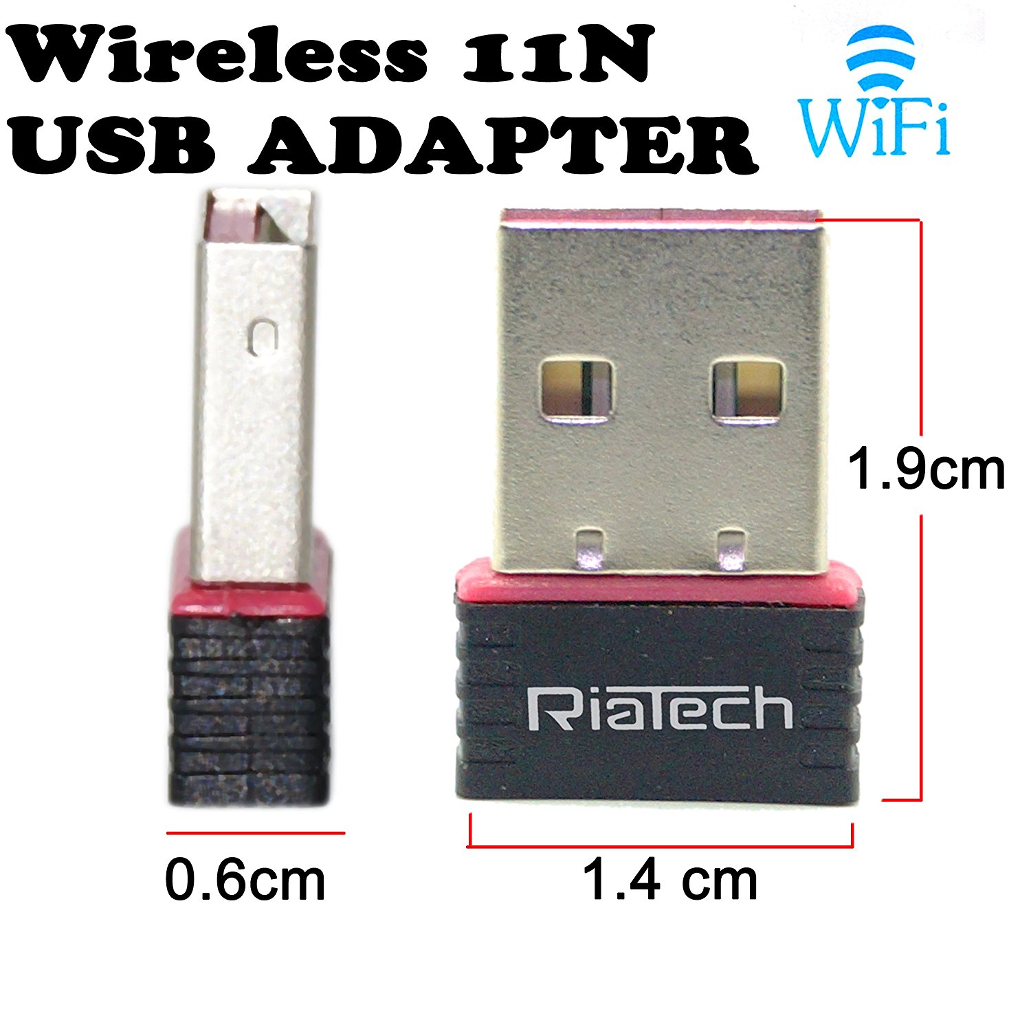 RiaTech® 300Mbps USB 2.0 Wireless Mini Wi-Fi Network Adapter 2.4GHz, 802.11N